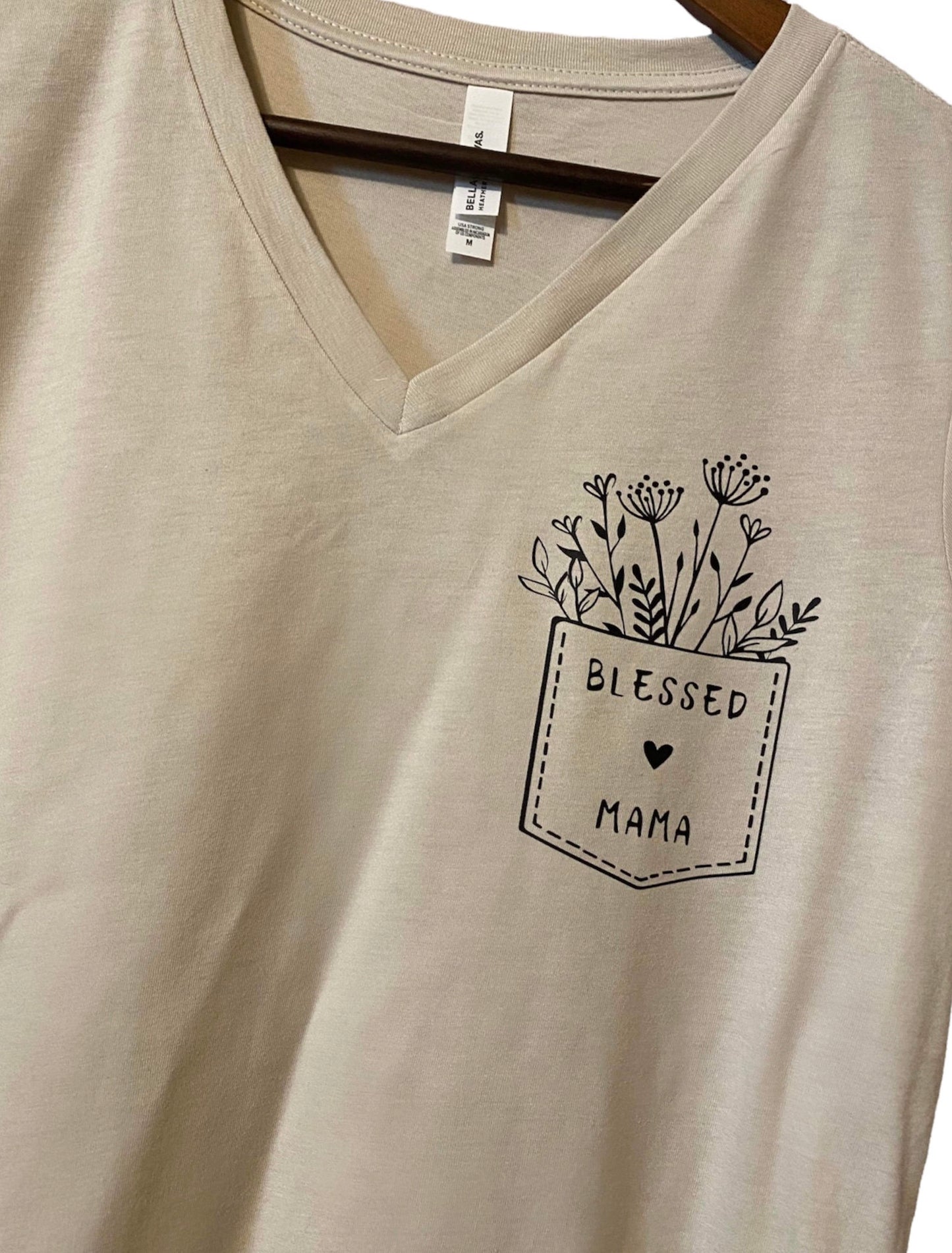 Blessed Mama V-Neck Shirt